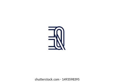 Initial EQ QE Letter Logo Icon Design Template. Graphic Symbol and Alphabet E Q Letters Symbol with Text.