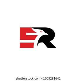 Initial ER eagle logo vector design