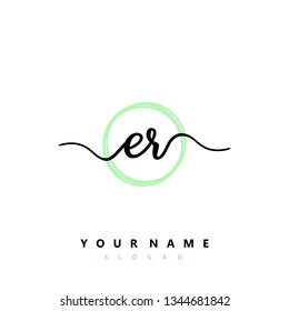 Initial ER handwriting logo