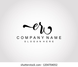 Initial ER Handwriting Logo Vector