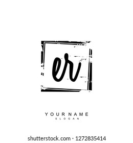 Initial ER handwriting logo vector