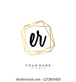 Initial ER handwriting logo vector