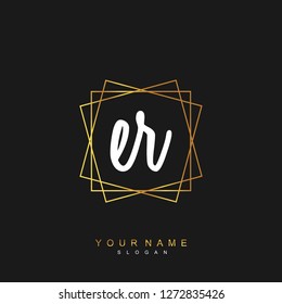 Initial ER handwriting logo vector