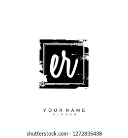 Initial ER handwriting logo vector