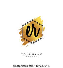 Initial ER handwriting logo vector