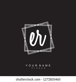 Initial ER handwriting logo vector