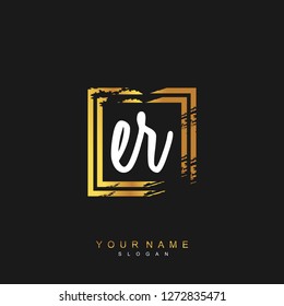 Initial ER handwriting logo vector