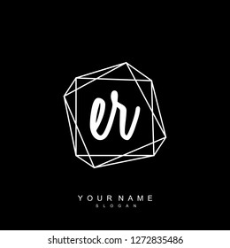 Initial ER handwriting logo vector