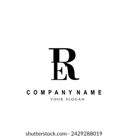 Initial ER letter brand invitation title logotype trendy