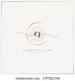 Initial ER Letter handwriting logo hand drawn template vector, logo for beauty, cosmetics, wedding, fashion and business, and other