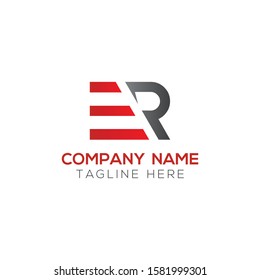 Initial ER Letter Linked Logo. Creative Letter ER Modern Business Logo Vector Template. Initial ER Logo Template Design