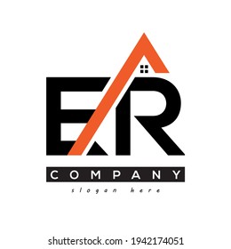 initial ER real estate logo vector