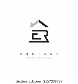 Initial ER Real Estate Logo Design Vector