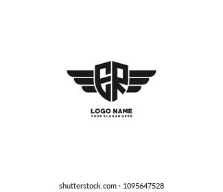 Initial ER wing logo template vector