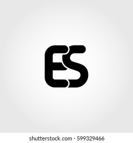 initial es black business logo