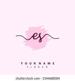 Initial ES handwriting logo