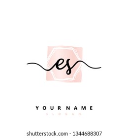 Initial ES handwriting logo