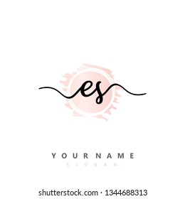 Initial ES handwriting logo