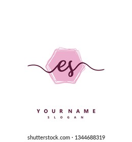 Initial ES handwriting logo