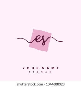 Initial ES handwriting logo