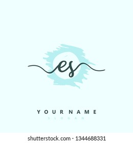 Initial ES handwriting logo