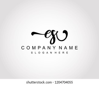 Initial ES handwriting logo vector