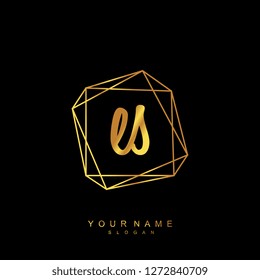 Initial ES handwriting logo vector