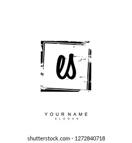 Initial ES handwriting logo vector