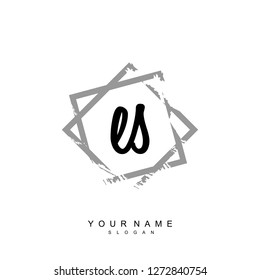 Initial ES handwriting logo vector