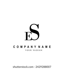 Initial ES letter brand invitation title logotype trendy