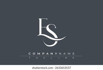 Initial ES Logo Design Vector. Elegant Monogram Logo Design with Decorative Elements and Typography