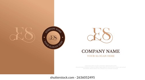 Initial ES Logo Design Vector