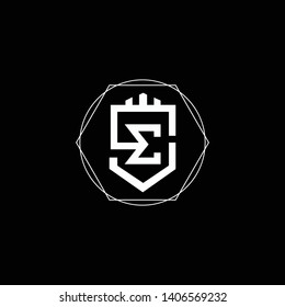 Initial ES SE Home Logo design. Real estate business logo in black 