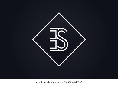 Initial ES SE Letter Logo Icon Design Template. Graphic Symbol and Alphabet E S Letters Symbol with Text.