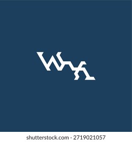 diseño inicial del concepto de deporte electrónico WX monograma moderno logo letra estilo tecno minimalista