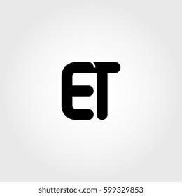 initial et black business logo