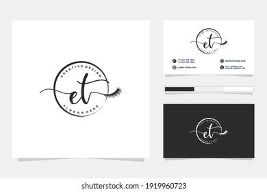 Initial ET Feminine Logo-Kollektionen und Visitenkartenvorlage.