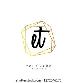 Initial ET handwriting logo vector