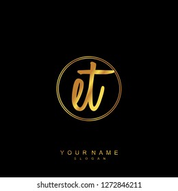 Initial ET handwriting logo vector