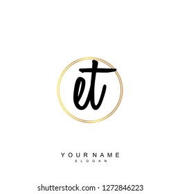 Initial ET handwriting logo vector