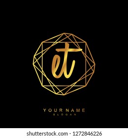Initial ET handwriting logo vector