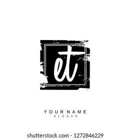 Initial ET handwriting logo vector