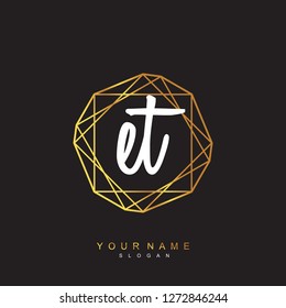 Initial ET handwriting logo vector