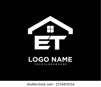 Initial ET home logo vector.