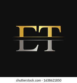 Initial ET Letter Logo With Creative Modern Calligraphy Vector Template. Creative Abstract Letter ET Logo Design