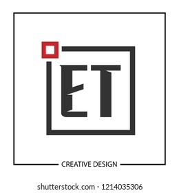 Initial ET Letter Logo Template Design