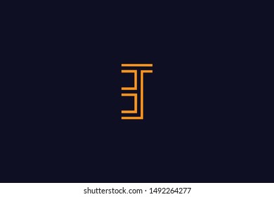 Initial ET TE Letter Logo Icon Design Template. Graphic Symbol and Alphabet E T Letters Symbol with Text.