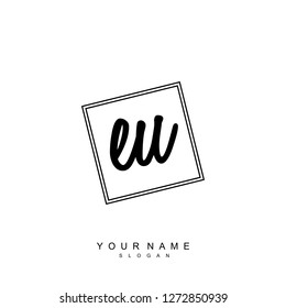 Initial EU handwriting logo vector