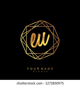 Initial EU handwriting logo vector