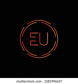 Initial EU Letter Linked Logo. Creative Letter EU Modern Business Logo Vector Template. Initial EU Logo Template Design